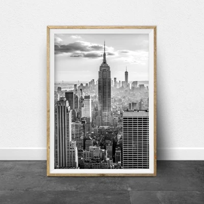 Нью-Йорк, черно-белые постеры и принты, Бруклинский мост и плоская железная стена с фотографиями, искусство, холст, живопись, картины, домашний декор - Цвет: PH2028