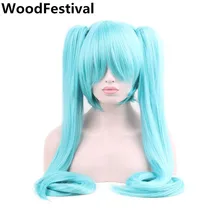 WoodFestival вечерние волосы на Хэллоуин 120 см зеленый парик для косплея длинные 2 хвоста коготь клип термостойкие волосы синтетические парики с челкой