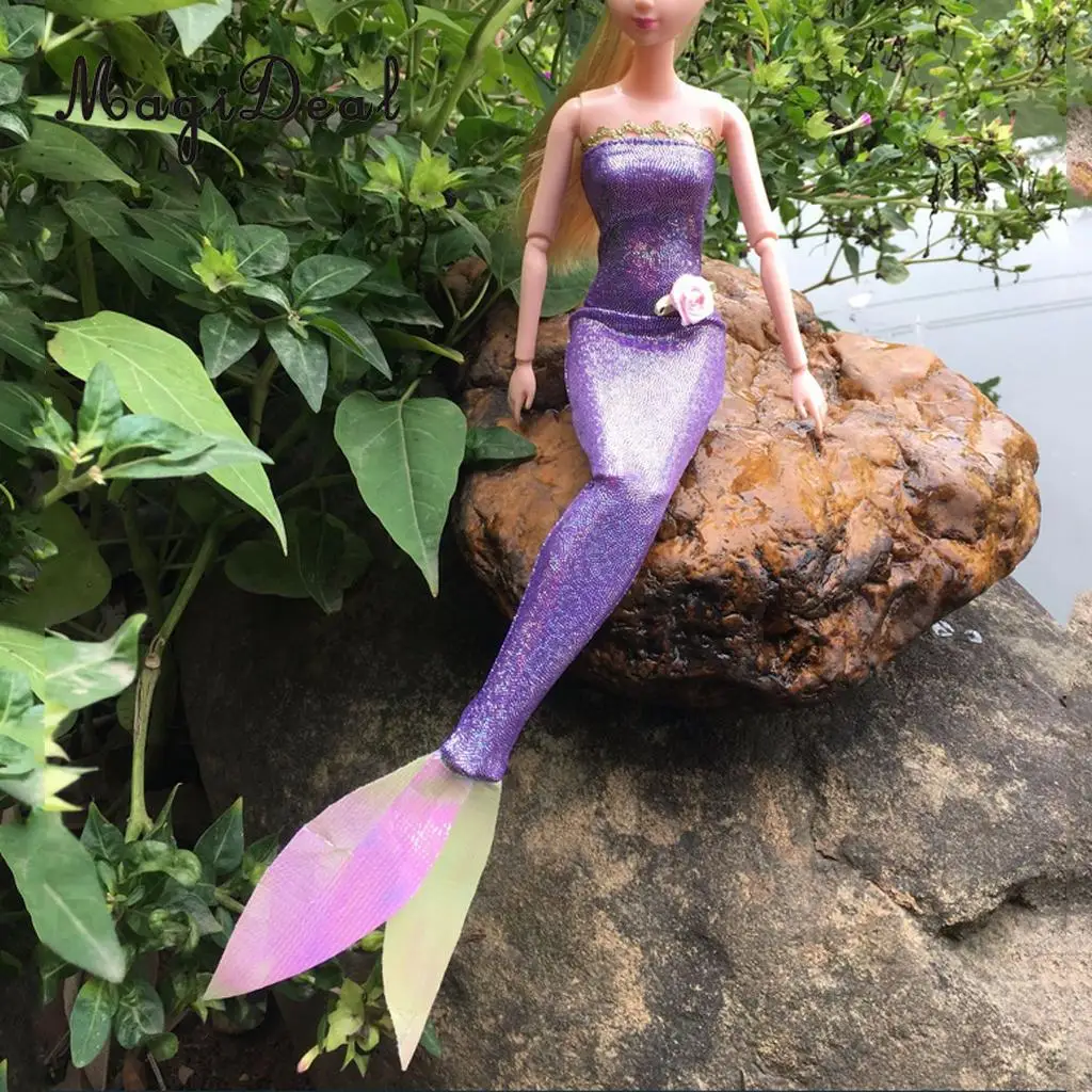 Pretty Strapless Mermaid Dress Princess Skirt for   Doll Clothes Accessories
