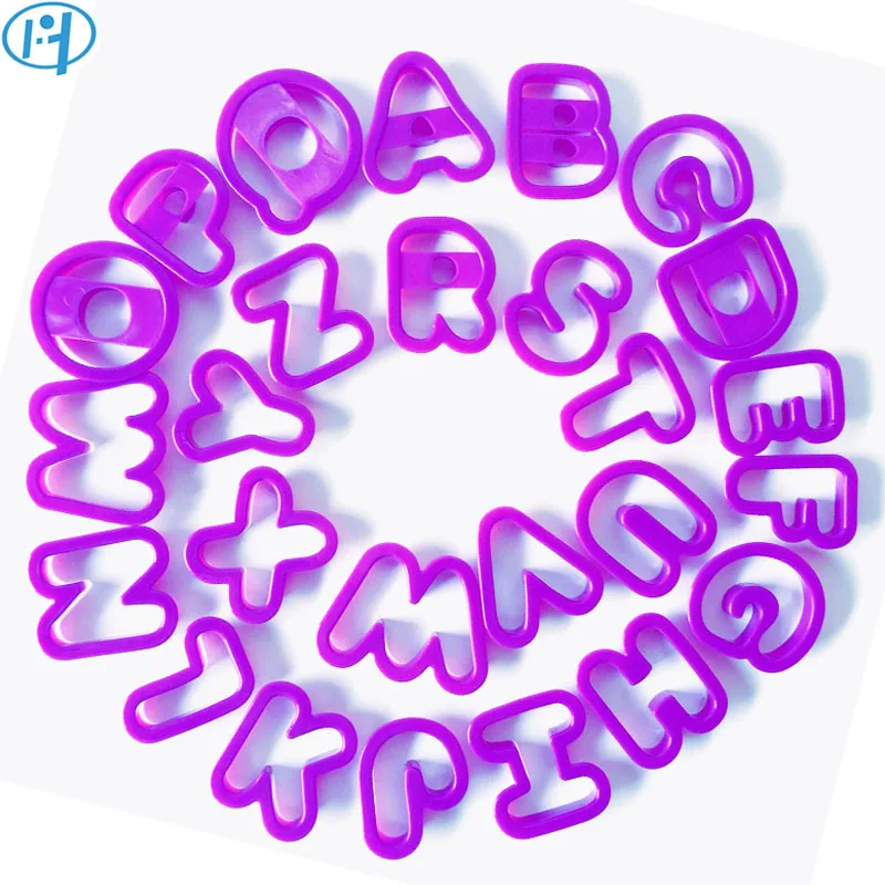 

26pcs Alphabet Letter Cookie Cutter Plastic Cake Mold Fondant tools Cookie Press Mould For Cake Cupcake Baking Decorating Mold