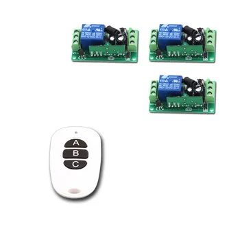

A B C Key DC9V 12V 24V 1 CH 1CH RF Wireless Remote Control Switch System Waterproof Transmitter and3Receivers Top Sales