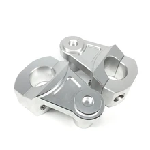 Серебристый Универсальный анодированный 2 дюймов поворотными мотоцикл образного руля для 7/8 28 мм баров зажим