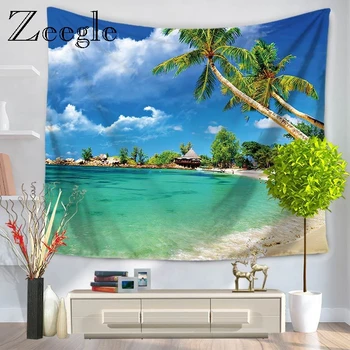 

Zeegle Beach Scenic Pattern Tapestry Wall Hanging Wall Decoration Hippie Tapestry Beach Throw Towel Yoga Mat