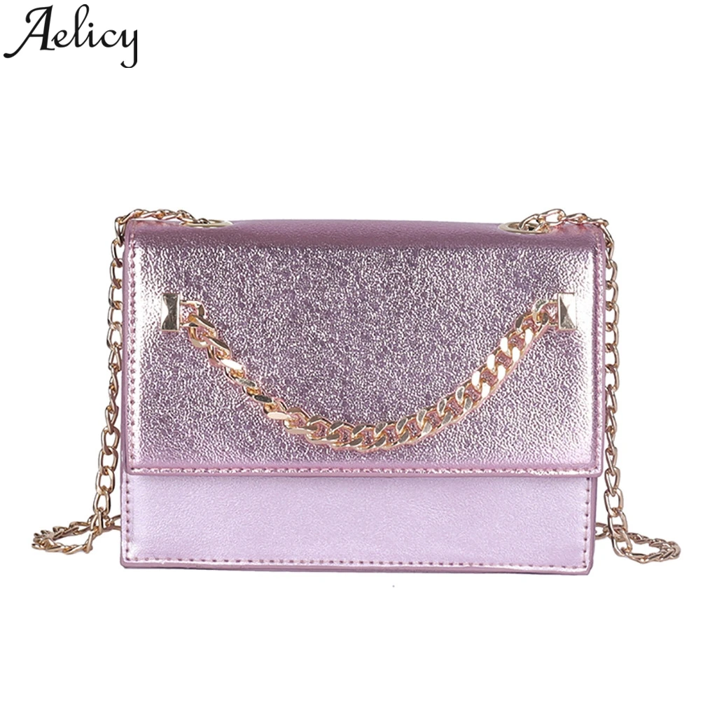 

Aelicy 2019 Fashion Women Casual Sequins Versatile Chain Shoulder Slung Small Square Bag Luxury Chain Bag Purses And Handbags