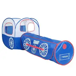Детские поезд палатки дети ползают игрушечный туннель палатка дом мальчики Открытый шариками детский бассейн игрушки океан держатель для