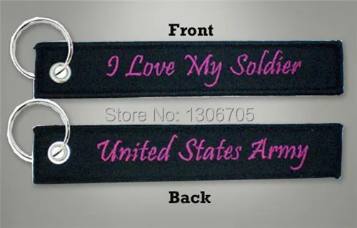 

I Love My Soldier United States Army Embroidery Key Chain