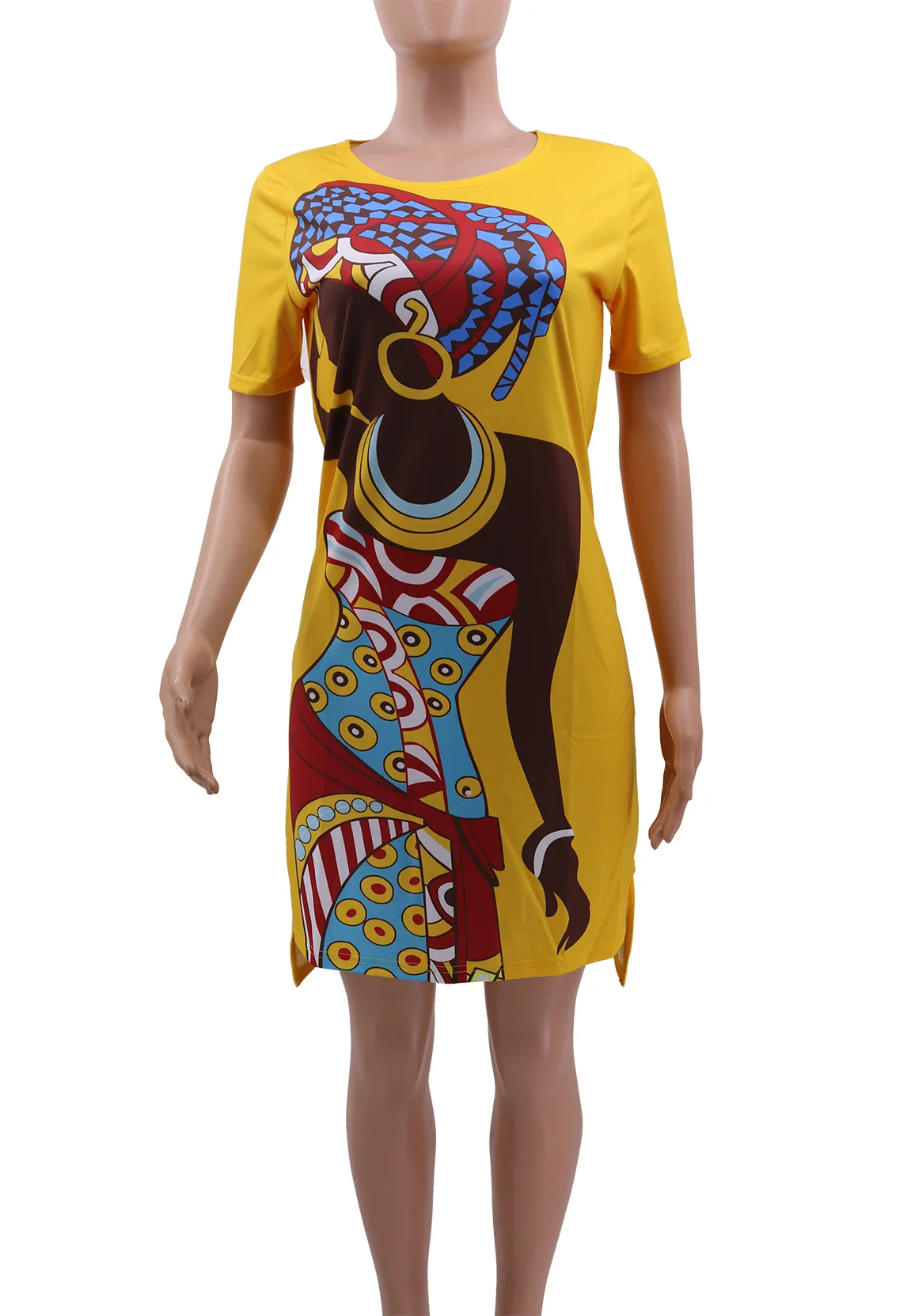 Африканская одежда Повседневное в африканском стиле с принтом для девочек; мини-платье Для женщин Традиционная рубашка "Дашики" с