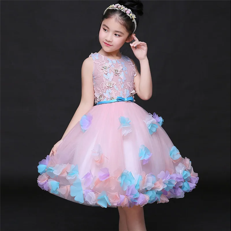 

Infant Baby Sweet Fashion Appliques Flowers Birthday Wedding Party Princess Fluffy Ball Gown Dress Kids Children Costumes Dress