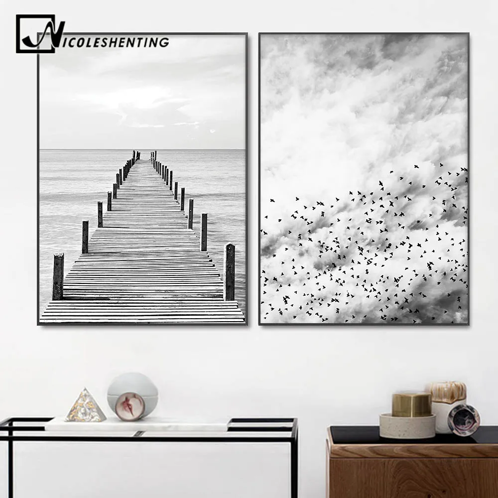 Posters-And-Prints-Wall-Pictures-For-Living-Room-Cuadros-Forest-Sea-Wall-Art-Canvas-Painting-Nordic