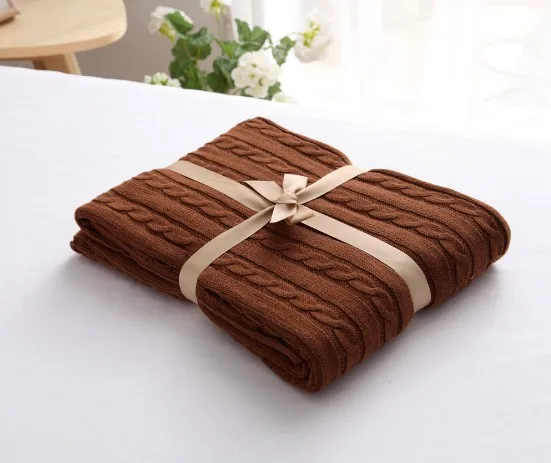 

CAMMITEVER 100% Cotton Warm Soft Fleece Blankets Thick Plush Throw Sofa Bed Plane Plaids Solid Bedspreads Home Textile