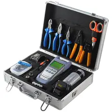 Fiber Optic Tool Kit with Fiber Cleaver and Optical Power Meter 10km Visual Fault Locator wire stripper toolbox