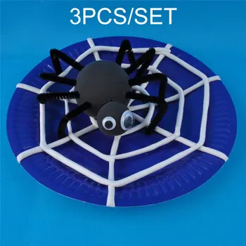 

3pcs/set Children Funny DIY Halloween Spider toys for kids creative handmake Halloween DIY toys nursery DIY Education kids toys