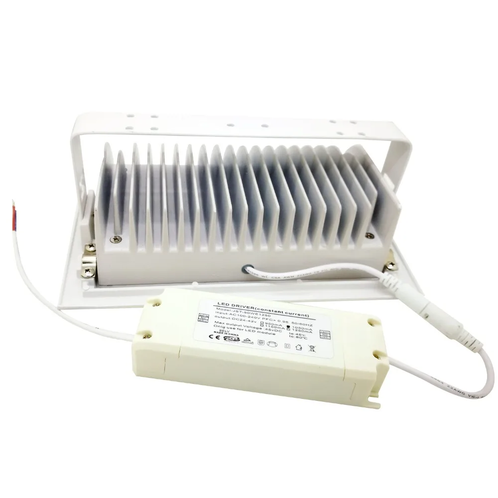 Luz de Inundação 2 Pçs e lote 40 w Praça Retangular Levou Downlight Alta Potência Levou Downlight Loja Interior Levou Girar Ângulo Ac110 240v 3 Luzes embutidas de LED