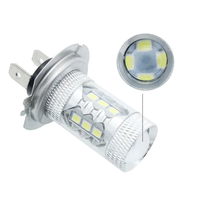JanDeNing 2PCS H7 80W 16 SMD 2835 Car LED Fog Light Bulbs daytime running lights Driving