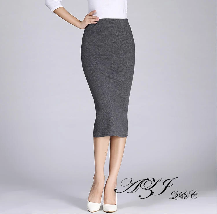 Summer Skirts Women Sexy Long Pencil Office Solid stretch Skirt Casual Slim Package Hip Lady