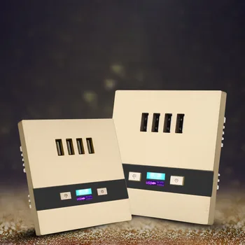 

2PCS New Universal Gold 4 USB Port DC Output 3A Wall Face Plate Outlet Panel Power Supply Socket Plug Switch Wall Charger