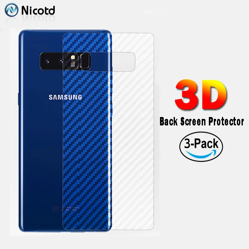 

3Pcs/lot For Samsung S9 S8 Plus 3D Carbon Fiber Screen Protector For Samsung Galaxy Note 8 J8 2018 A5 A3 A7 2017 Cover Back Film