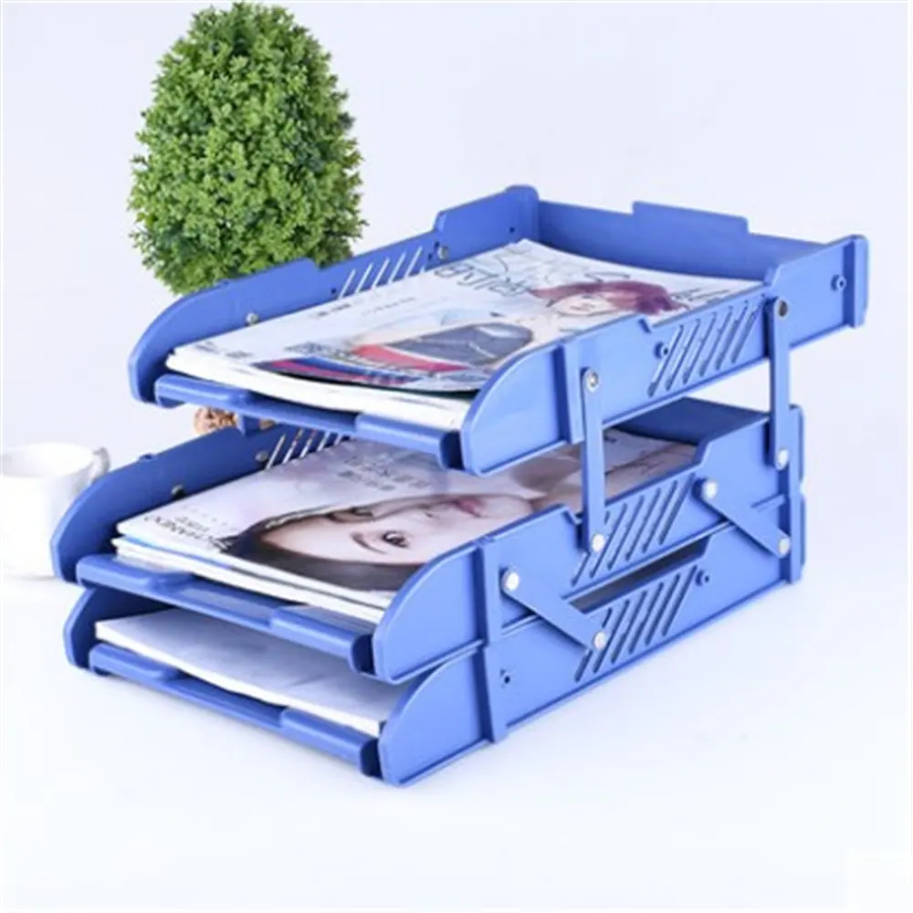 3 Layers Moving Document File Tray Holders Desk Set Book Holder