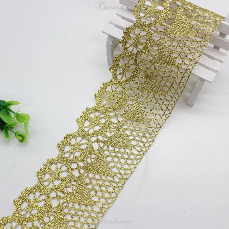 2 звёзда Золотая Ручная Вышивка Кружева обрезка DIY аксессуары Корона головной