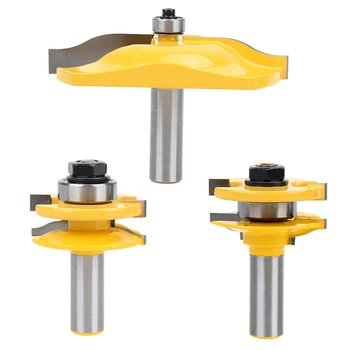 

3Pcs/Set 1/2'' Shank Ogee Rail Stile Router Bit Cove Raised Panel Tools Sets Kit Woodworking Chisel Cutter Tool Set
