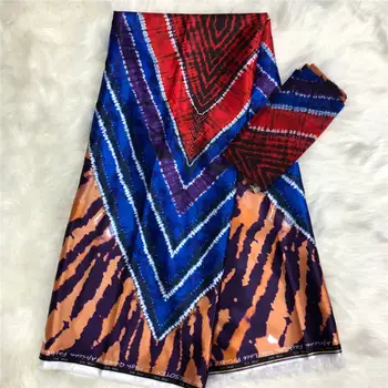 

satin silk fabric Fashion african wax pattern design african wax prints Eco-Friendly silk fabric for Party Dress LP30