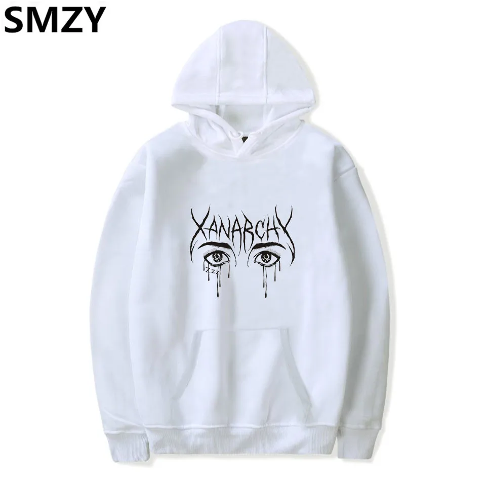 QJM Lil Xan анархия толстовки с капюшоном Топы пуловеры мужские рэп открытый свитшоты