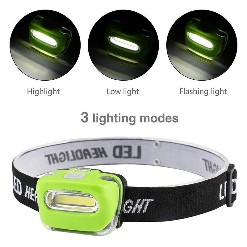 Head Torch Camping Hiking Mini Headlamp Head Torch Light 3 Modes