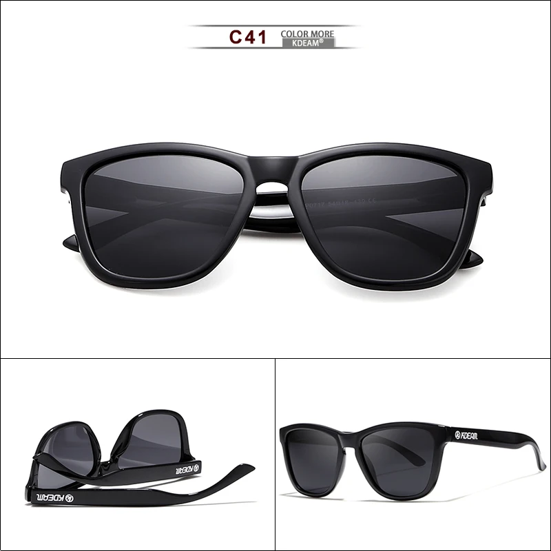 Мужские и женские спортивные очки KDEAM, солнцезащитные поляризационные очки с защитой от дневного света, солнцезащитные очки с коробкой CE - Цвет линз: C41