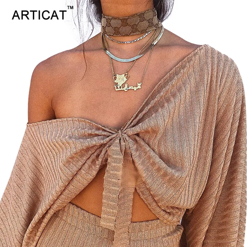 

Articat Sexy Off Shoulder T shirt Women Crop Top V Neck Lantern Sleeve Loose Shirt Women Tops Streetwear Cotton T-shirt Top Tees