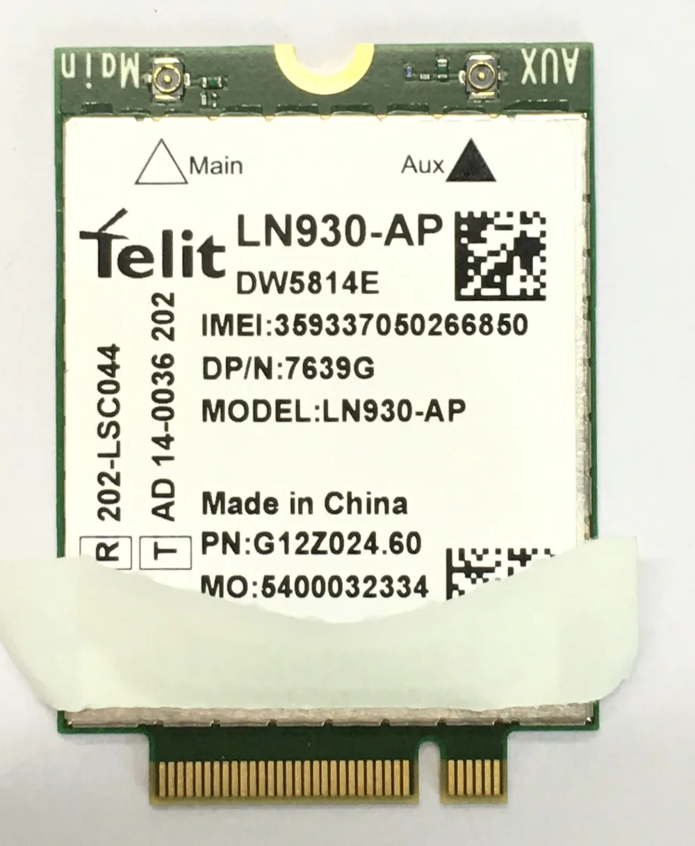 Telit Ln930 LN930-AP Nrr39 Ngff Card For Dell Wireless Wifi Dw5810e Dw5814e Venue 11 Pro 4g/lte/dc-hspa+ Wwan 4g Network Card Telit Ln930 LN930-AP Nrr39 Ngff Card For Dell Wireless Wifi Dw5810e Dw5814e Venue 11 Pro 4g/lte/dc-hspa+ Wwan 4g Network Card