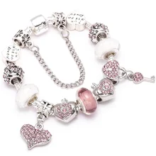 Boosbiy Европейский браслет с кристаллами для детей и женщин с серебряной цепью в виде змеи брендовый браслет подлинные ювелирные изделия