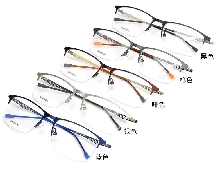 Титановые очки, оправа для мужчин, сверхлегкие квадратные очки для близорукости по рецепту,, мужские, металлическая, полная, оптическая оправа, без винтов, P8836
