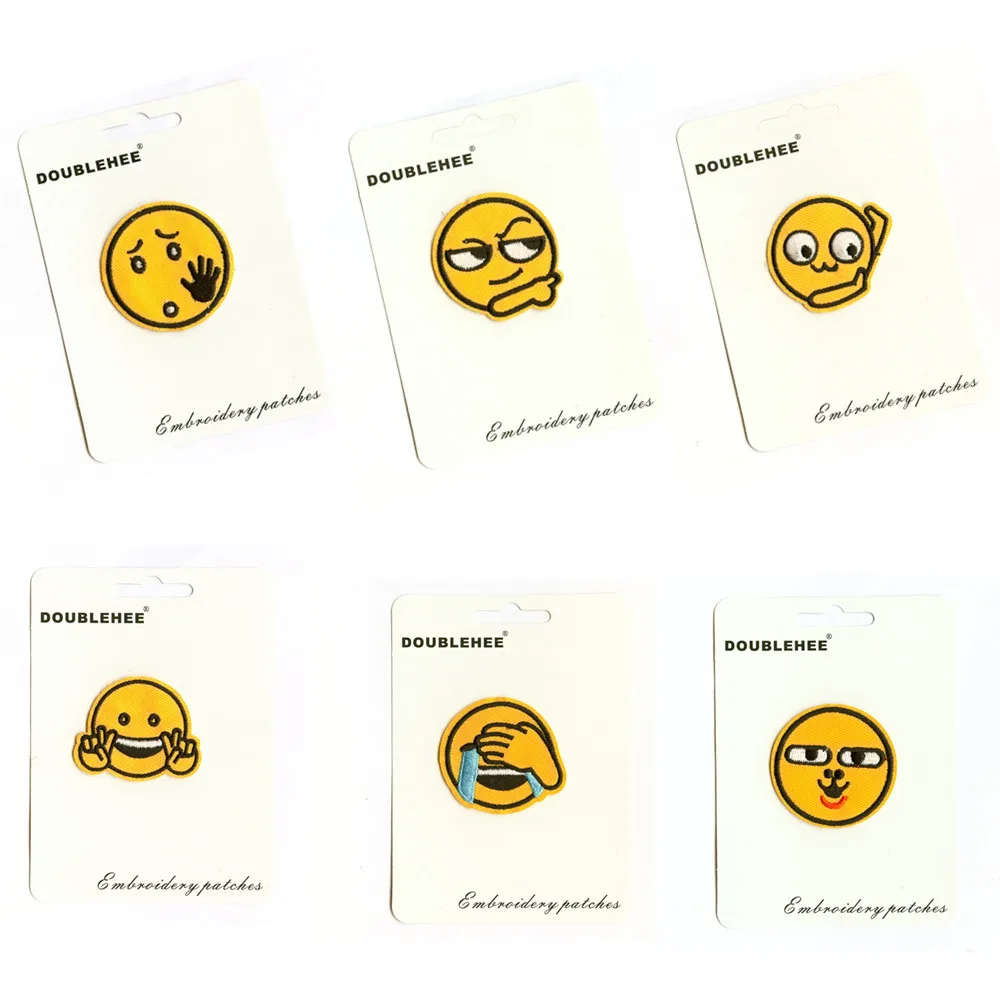 

Joys And Sorrows Emoticons Card Specification Patch Embroidered Iron On Patches Cloth Coat Bag Shoes DIY Accessories