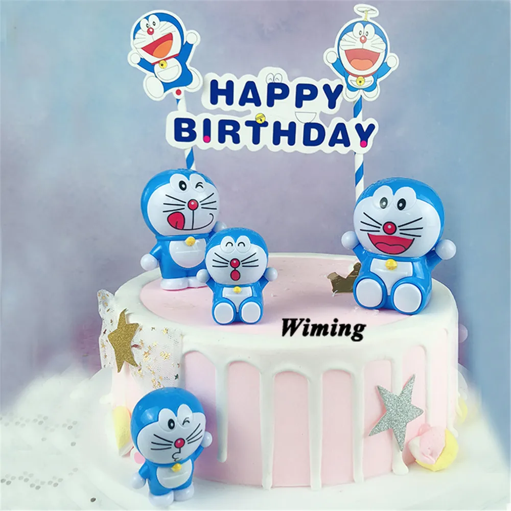 Doraemon Cake Topper Kids Children Boys Toys For Birthday Party Gifts Baby First Birthday Decoration Cupcake Toppers Cat Cake Decorating Supplies Aliexpress