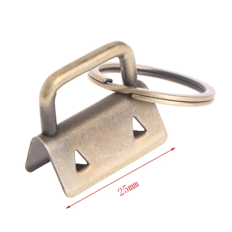 

OOTDTY New Key Fob Hardware 25mm keychain Split Ring For Wrist Wristlets Cotton Tail Clip 10Pcs