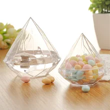 12 pçs nova caixa de doces quente grau alimentício transparente plástico diamante forma caixa de doces recipiente halloween crianças comida ttorage