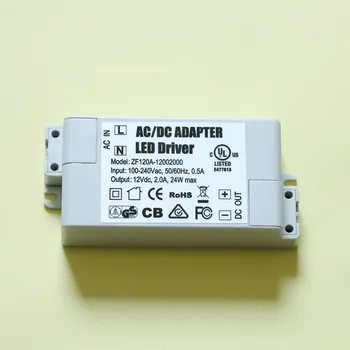 

100PCS/LOT, Input AC90-250V, Output DC12V 2A, 24W Mini Ultra-thin Compact size Constant voltage LED Driver