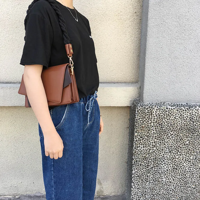 Autumn Hot Women New Shoulder Bags INS Popular Female Fahsion Crossbody Knit Flap Ladies Travel Weave Messenger Bolsa SS3414 (7)