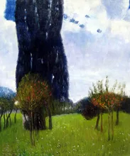 Landscape Tree Painting, The Poplar Trees II Gustav Klmit’s Oil Reproductions, Wall Art Canvas, Original Quality
