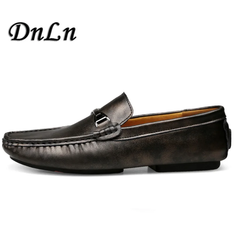 

Men Flats Shoes Slip On Dress Leather Shoes Business Formal Loafers Genuine Leather Male Shoes 4#17D50