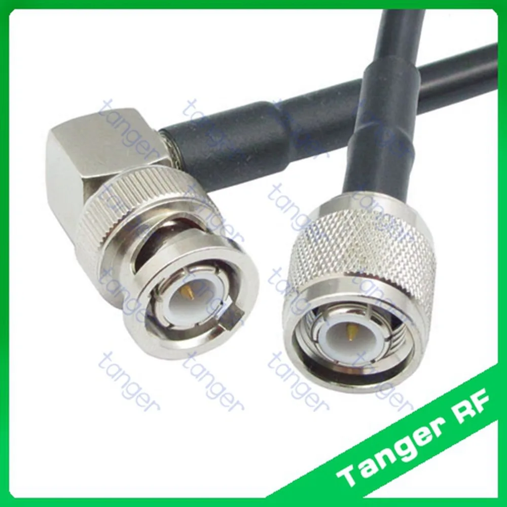 

Tanger Hot sale TNC male plug to BNC male plug right angle RF RG58 Pigtail Jumper Coaxial Cable 3feet 100cm with High Quality