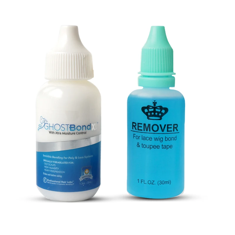 1pc 1.3oz Hair Replacement Adhesive lace wig glue and 1pc tape Hair Remover For Lace Wig, Toupee remover hair