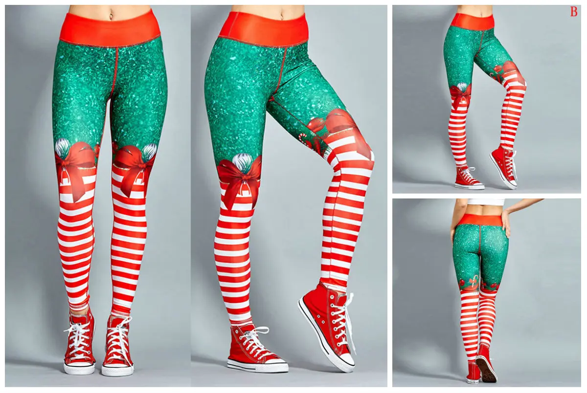 High Waist Legging Breathable Merry Christmas Pants