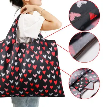 

Women's Eco Shopping Travel Shoulder Bag Oxford Tote Handbag Folding Reusable Cartoon MM Shopping Bags