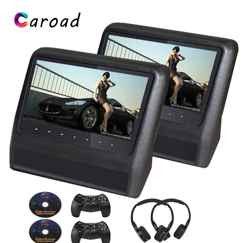 Caroad 2 шт. Бесплатная доставка 9 дюймов подголовник автомобиля монитор видео DVD