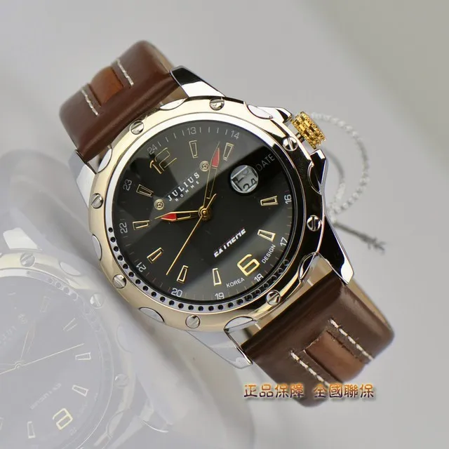 Julius мужской Homme Часы кварцевые часов тонкой моды платье браслет кожа спортивные часы ретро мальчик подарок на день рождения 007