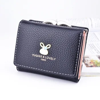 

Fashion Women Wallet Girls Cute Rabbit metal buckle Pattern Wallet Coin Mini Lady Purses Clutch Card Holder