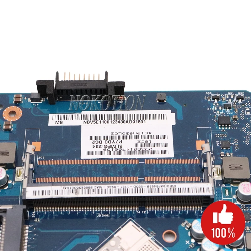 NOKOTION MBRCZ02002 MB. RCZ02.002 для acer aspire 7750G 7750 материнская плата для ноутбука P7YE0 LA-6911P HM65 DDR3 1 ГБ gpu