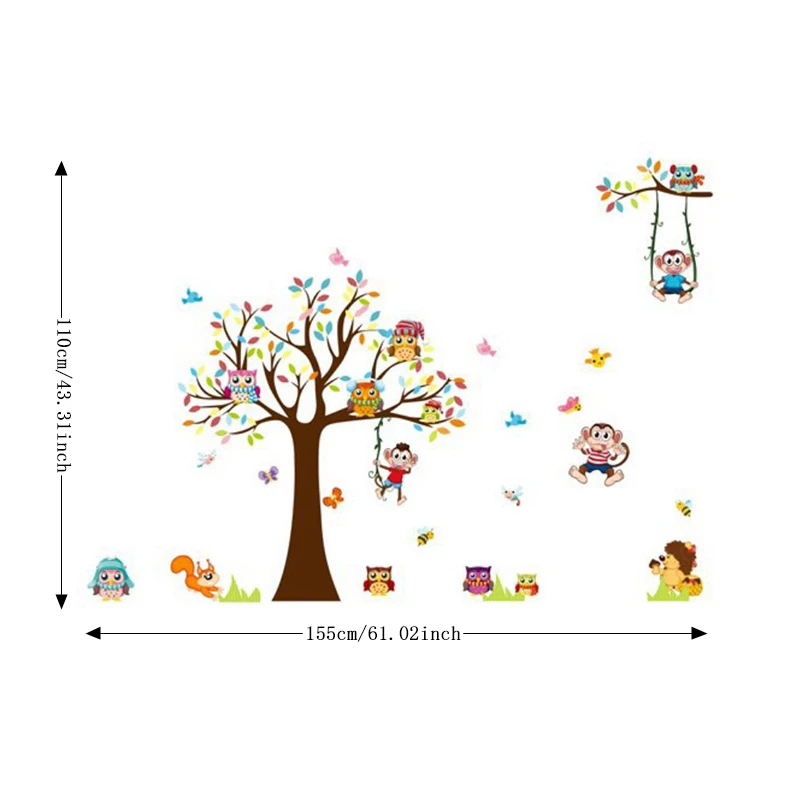 Zs наклейки на стену на лесную тему детская комната Домашний декор джунгли животные виниловая Детская комната Наклейка в детскую комнату декор для детской комнаты