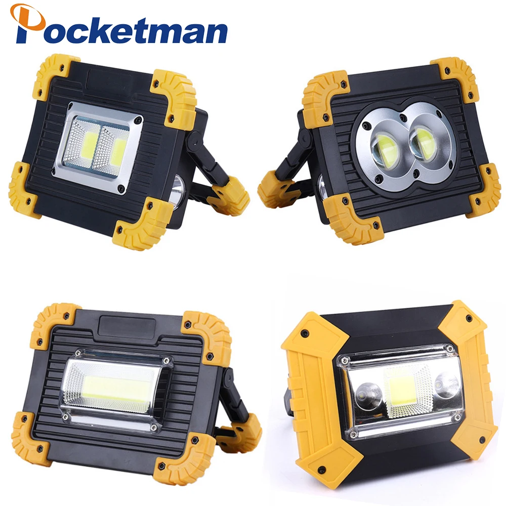 

100W Led Portable Spotlight Work Light USB Rechargeable Flashlight 2*18650 Or 3*AA Battery For Hunting Camping Led Latern